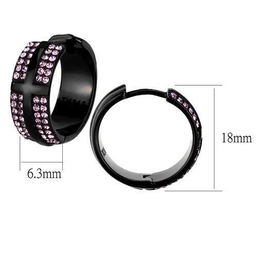 TK2386 - IP Black(Ion Plating) Stainless Steel Earrings with Top Grade