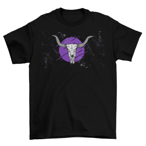 Trending Fashion Unique Grasshopper Pattern Cow Skull Horn Animal t