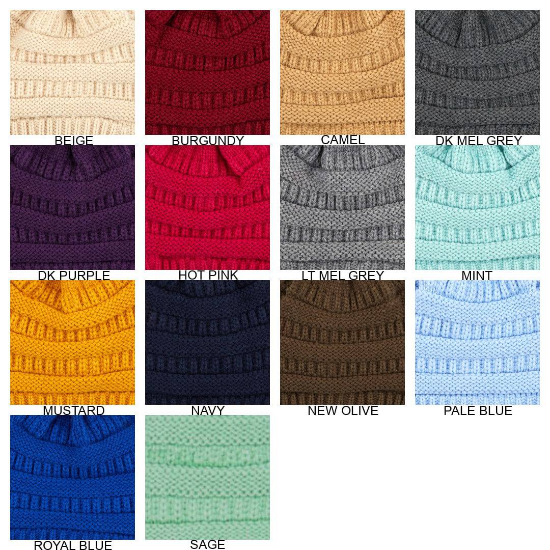 CC Trending Pom School Spirit Colors Beanies Hats