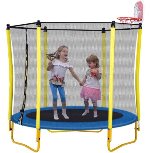 5.5FT Trampoline For Kids -65 Outdoor & Indoor Mini Toddler Trampoline