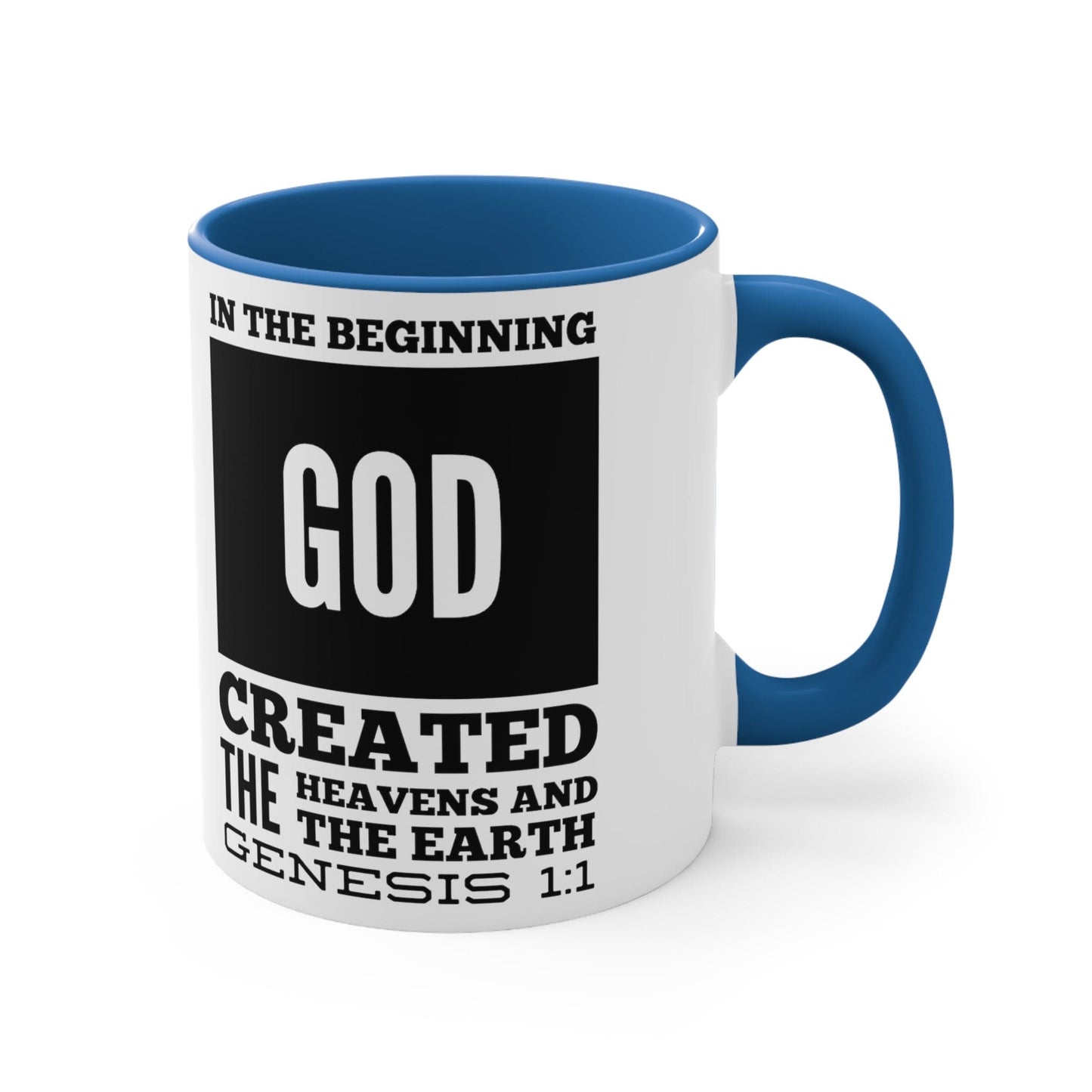 Ceramic Mug 11oz in the Beginning Print