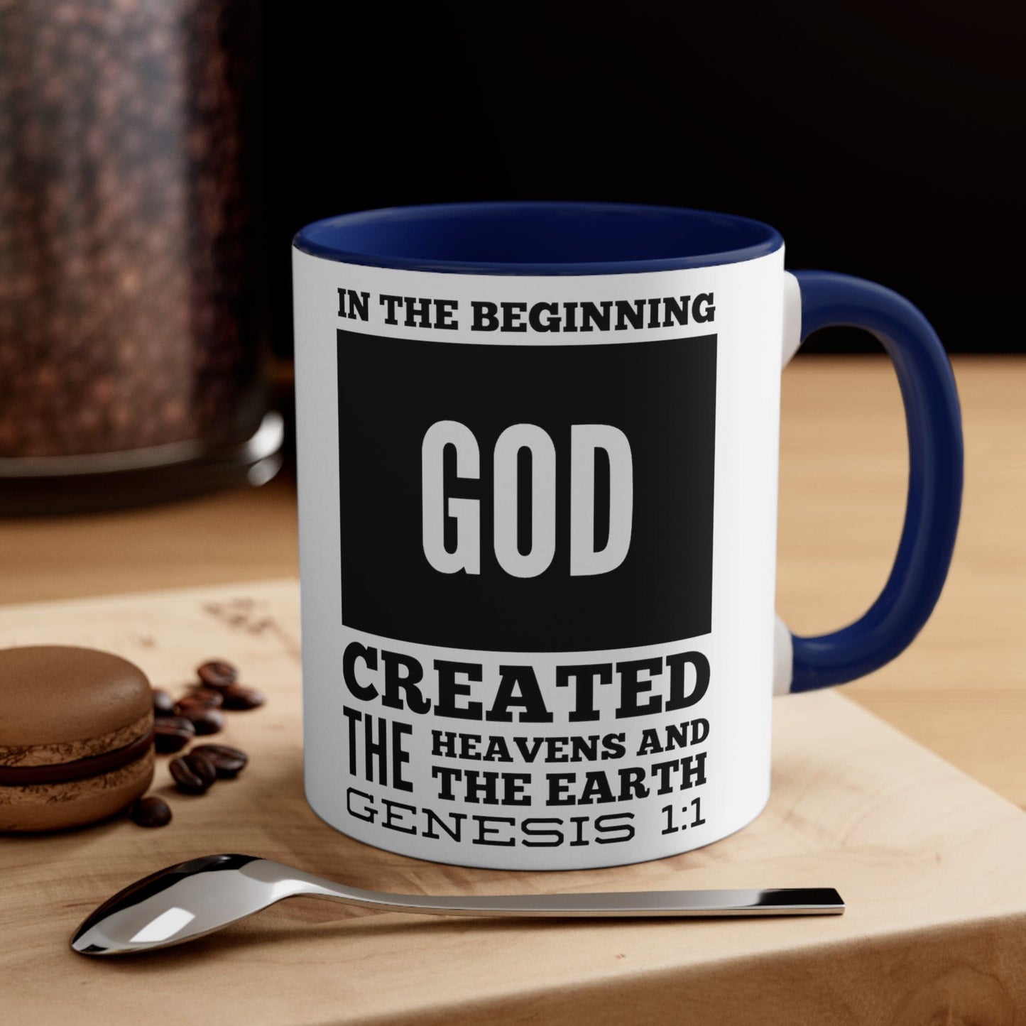 Ceramic Mug 11oz in the Beginning Print