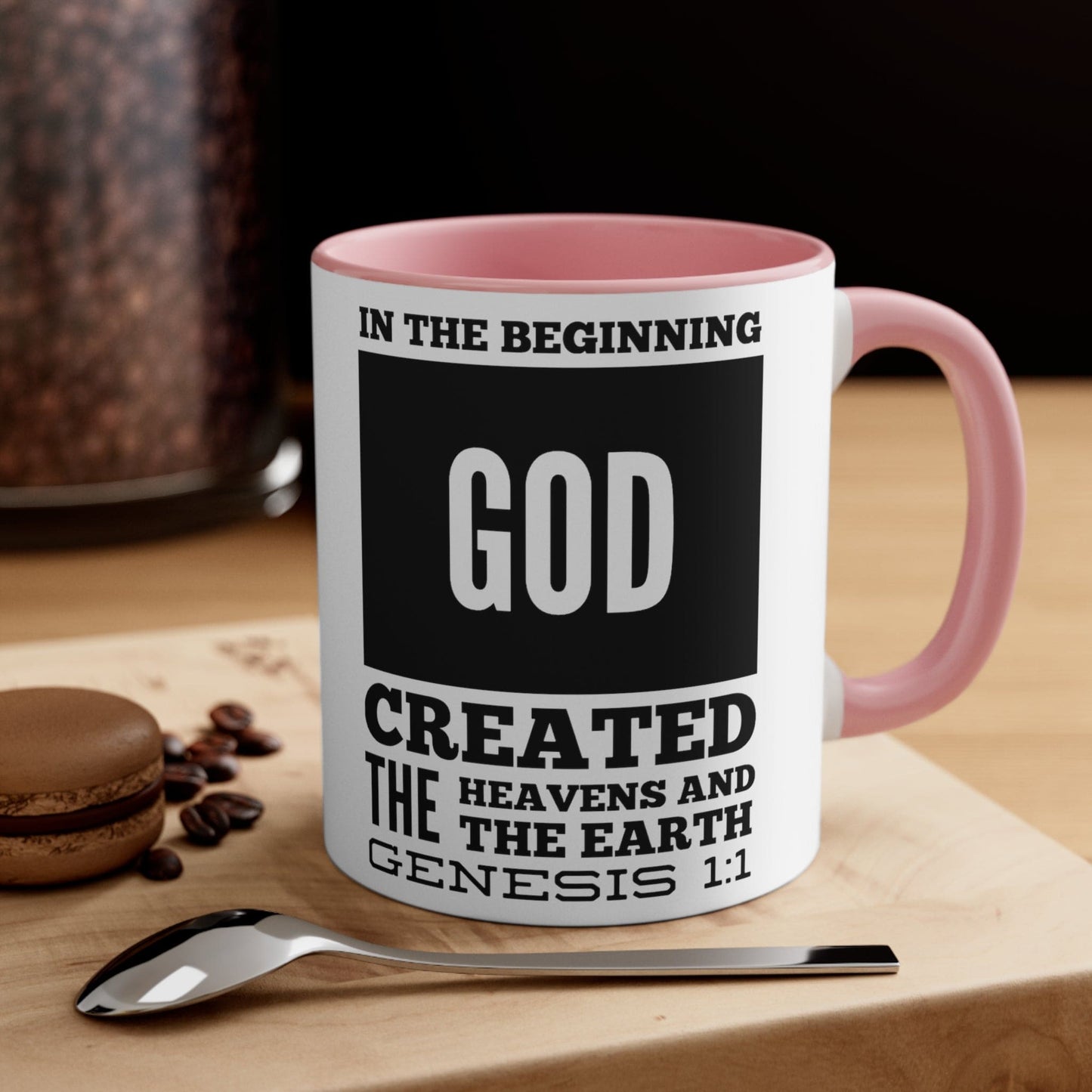 Ceramic Mug 11oz in the Beginning Print