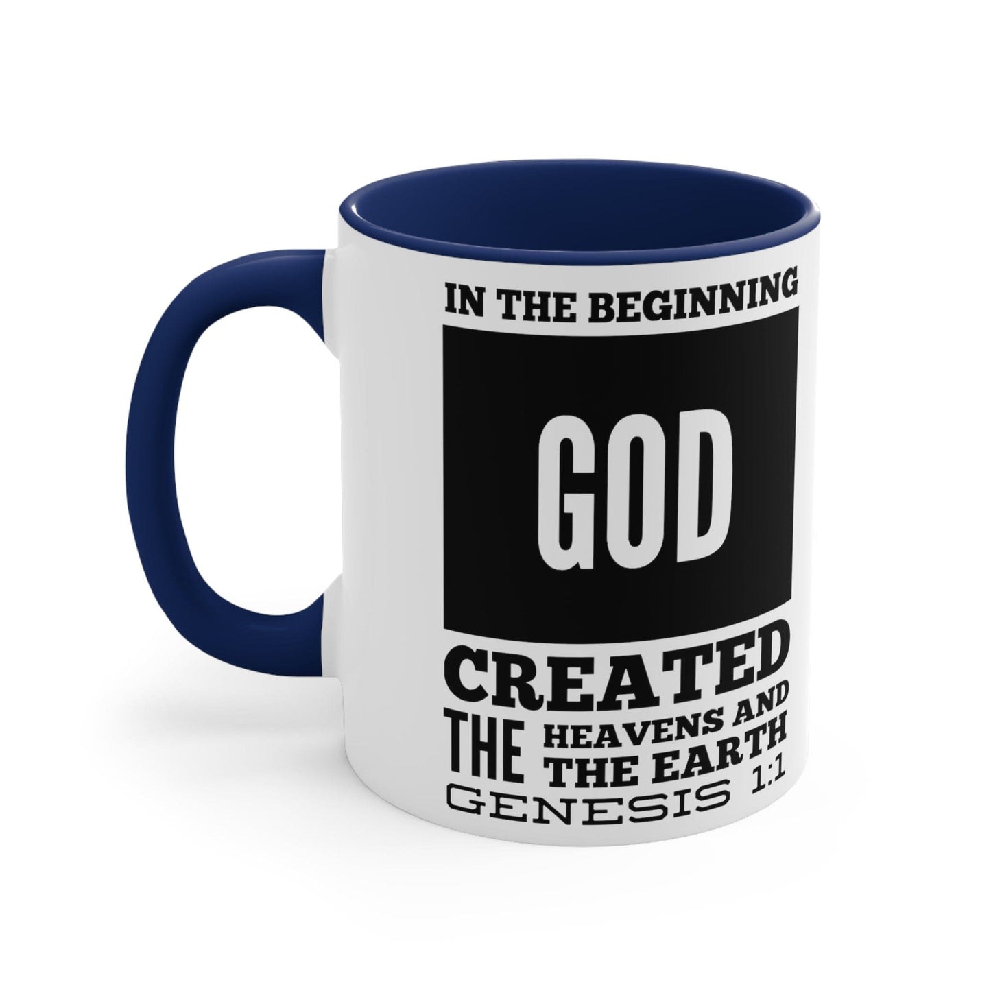 Ceramic Mug 11oz in the Beginning Print