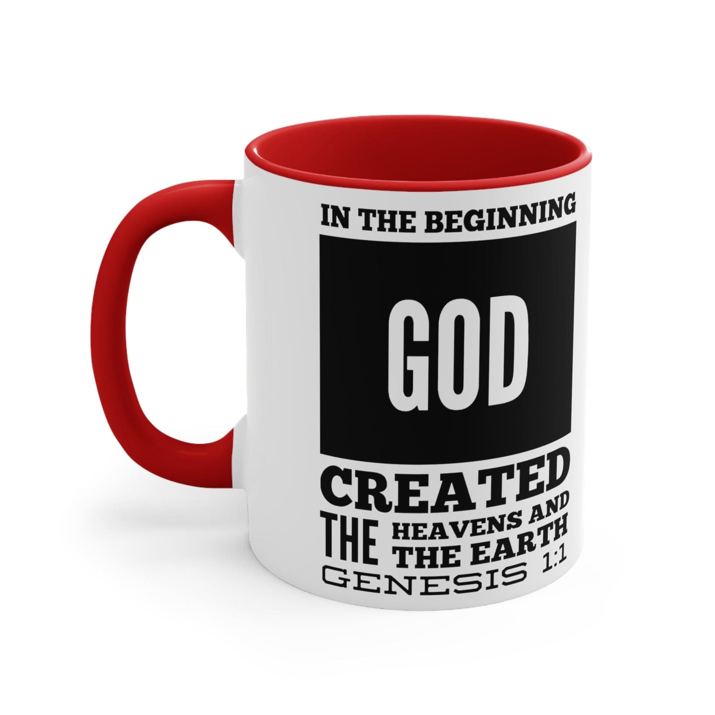 Ceramic Mug 11oz in the Beginning Print