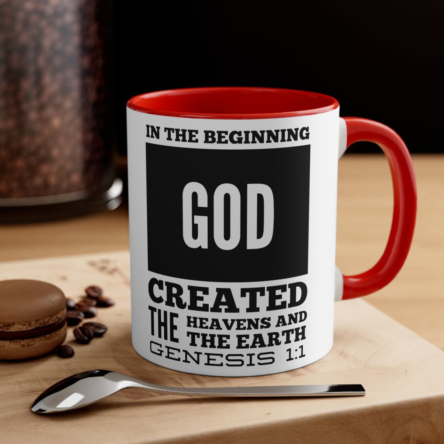 Ceramic Mug 11oz in the Beginning Print