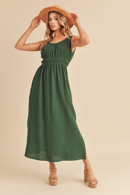 Aemi + Co Side Slit Round Neck Sleeveless Tank Dress