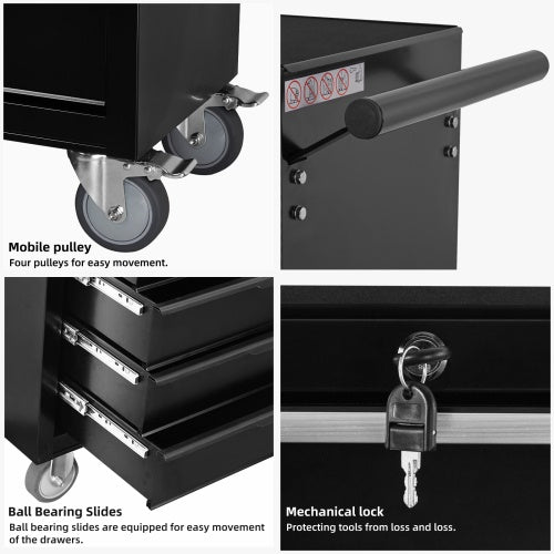 7-Drawer Rolling Tool Chest Cabinet, Large Capacity Metal Tool Box