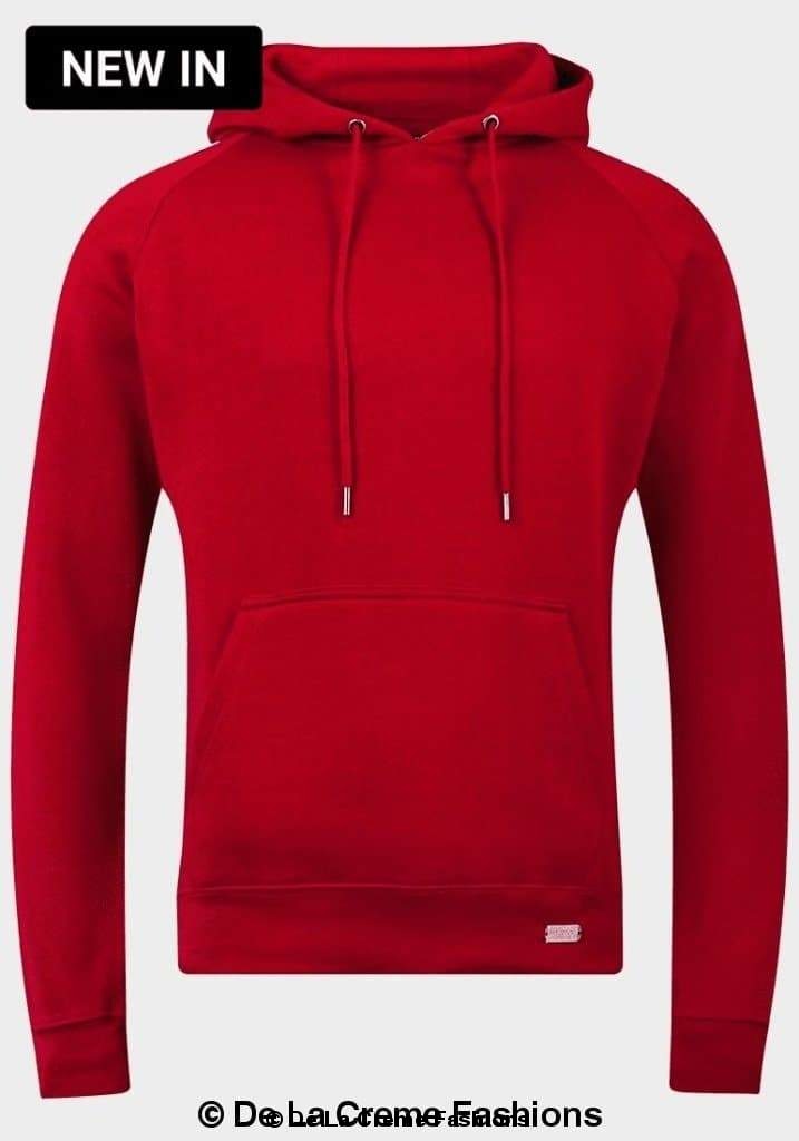 Brave Soul - Mens Red Fleece Lined Pocket Hoodie