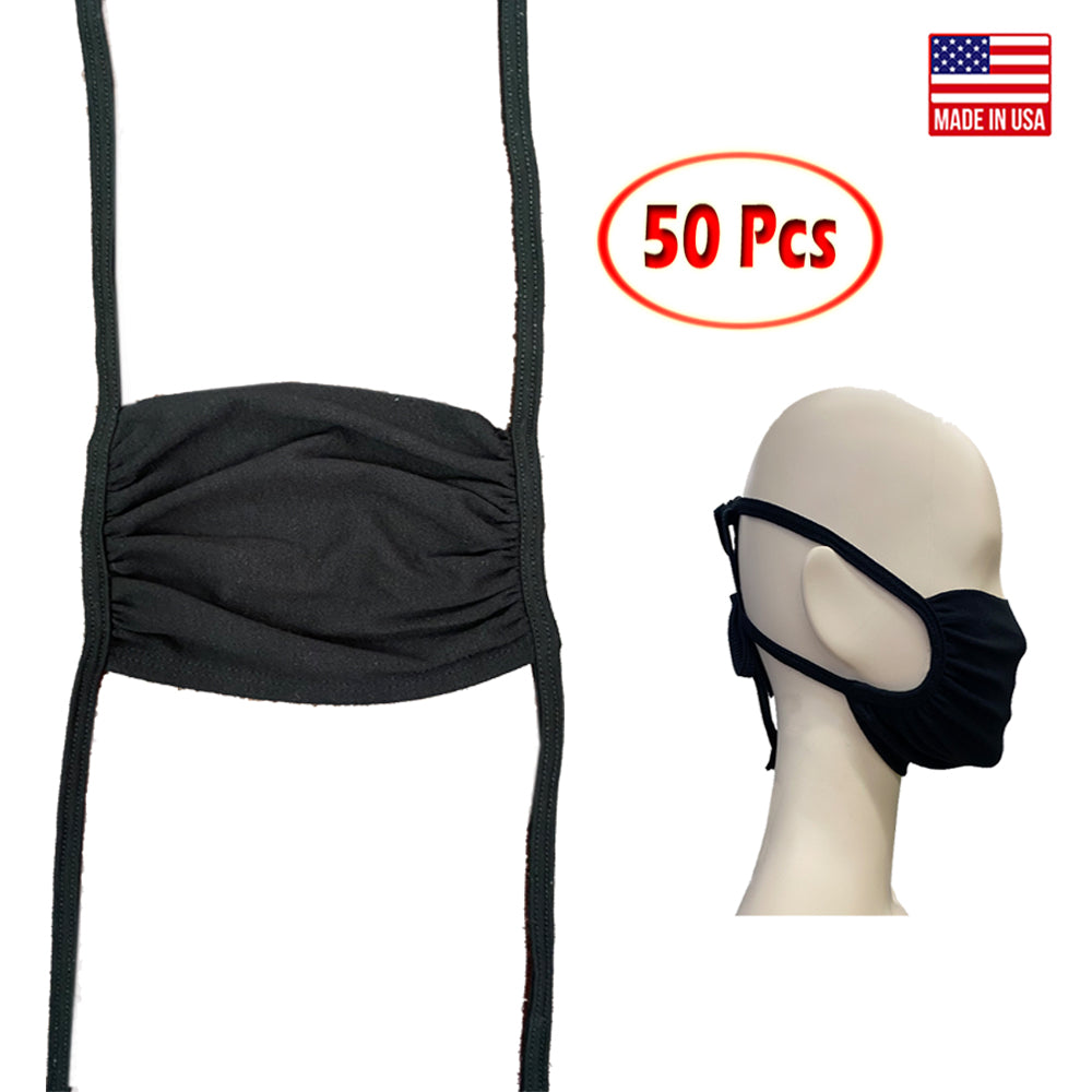 Adjustable tie up washable reusable pack 50 face mask