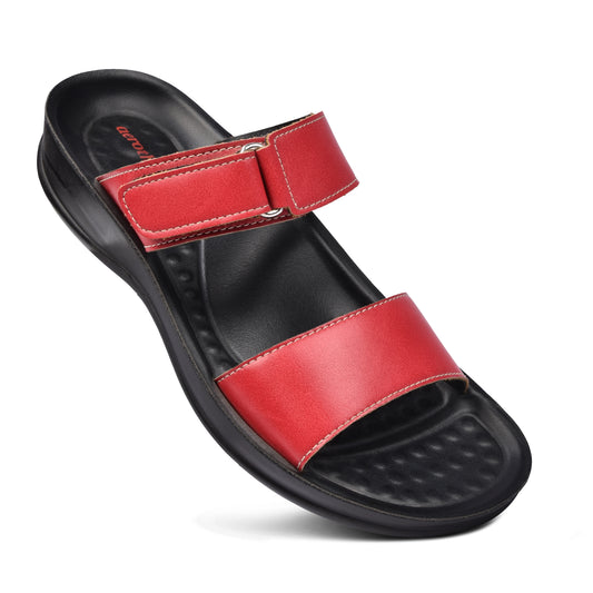 Aerothotic Rustic Women's Velcro Strap Slide Sandals