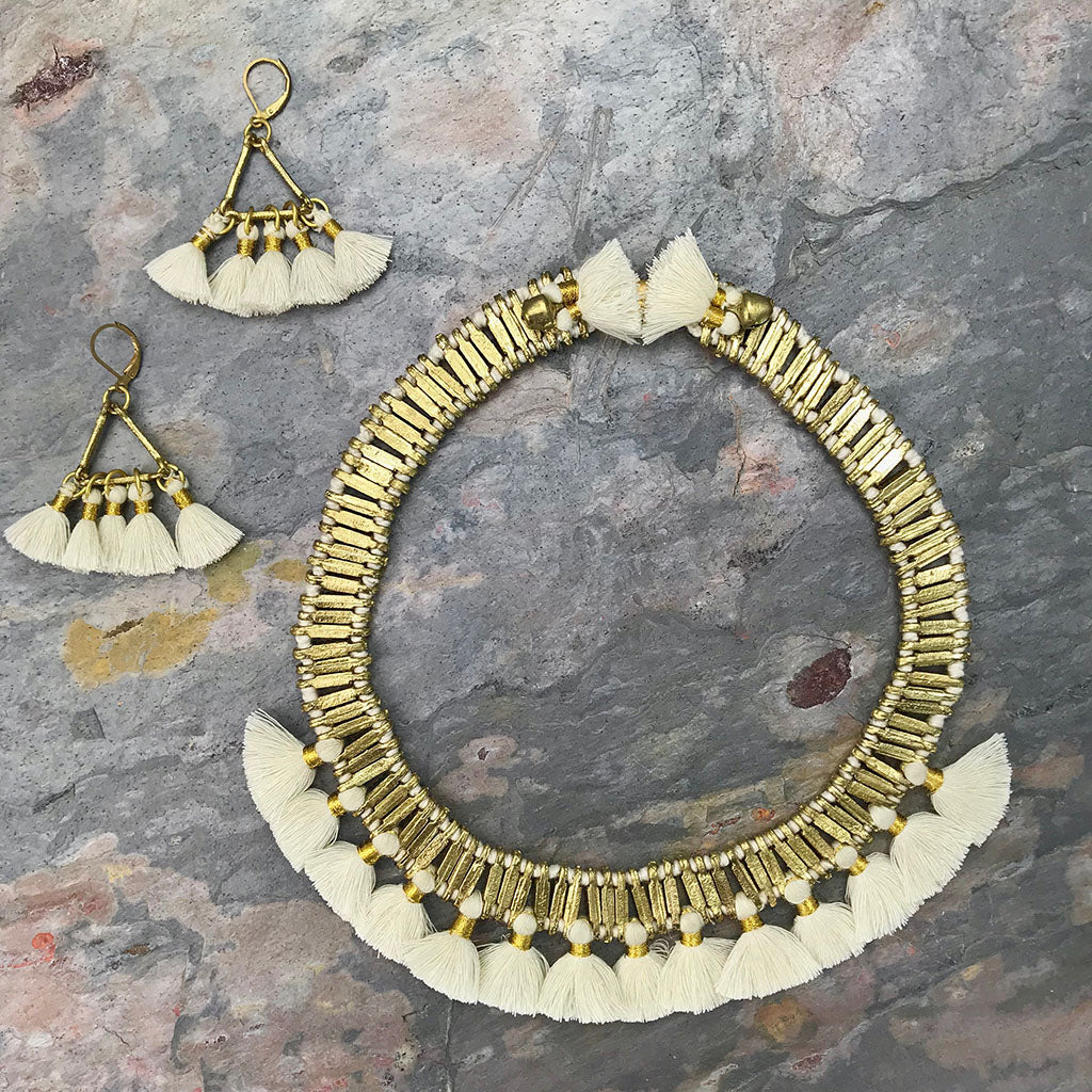 Temple Tassel Collar Necklace