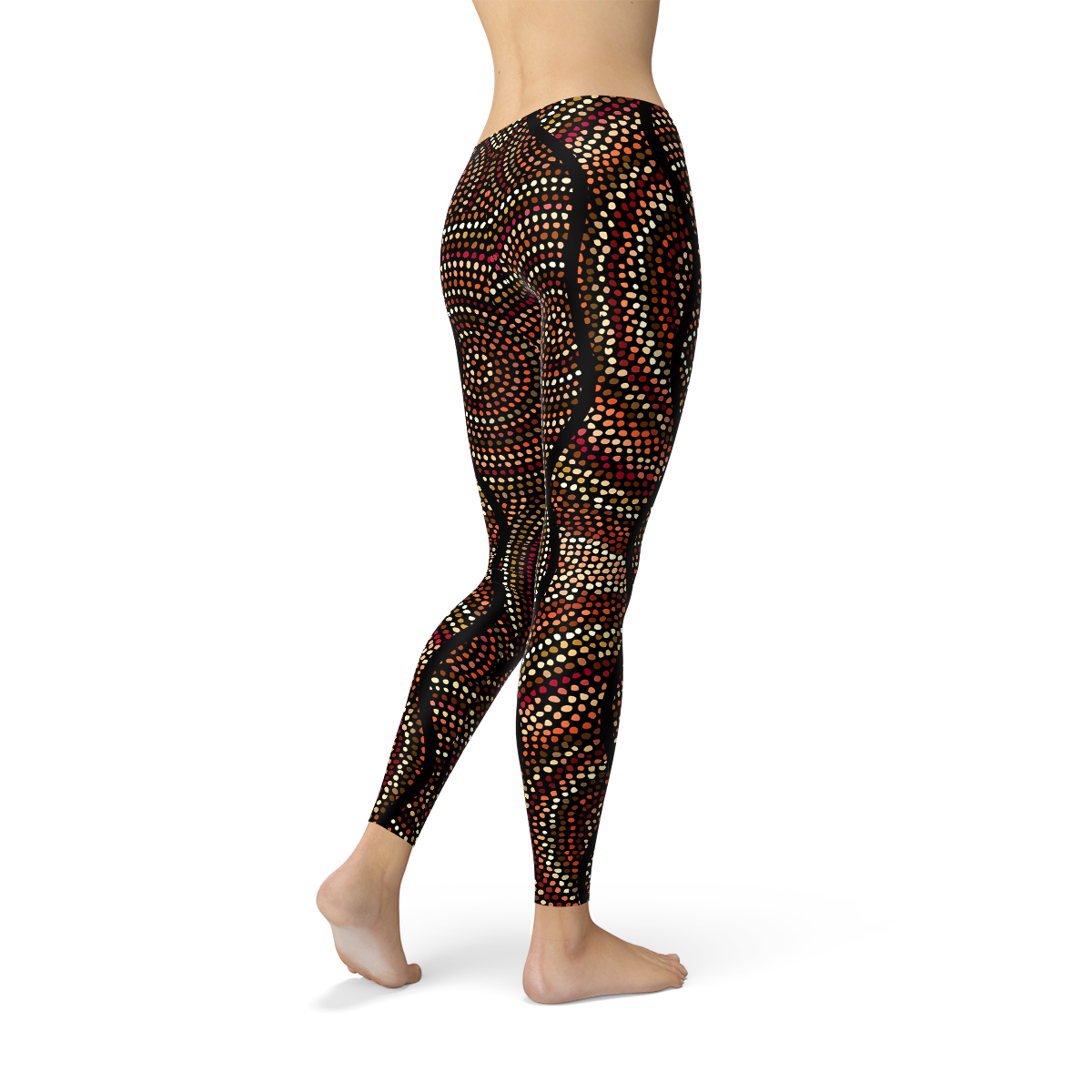 Womens Polka Dots Aboriginal Artwork Leggings (V2)