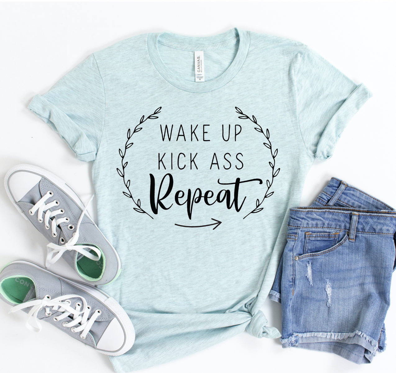 Wake Up Kick Ass Repeat T-shirt