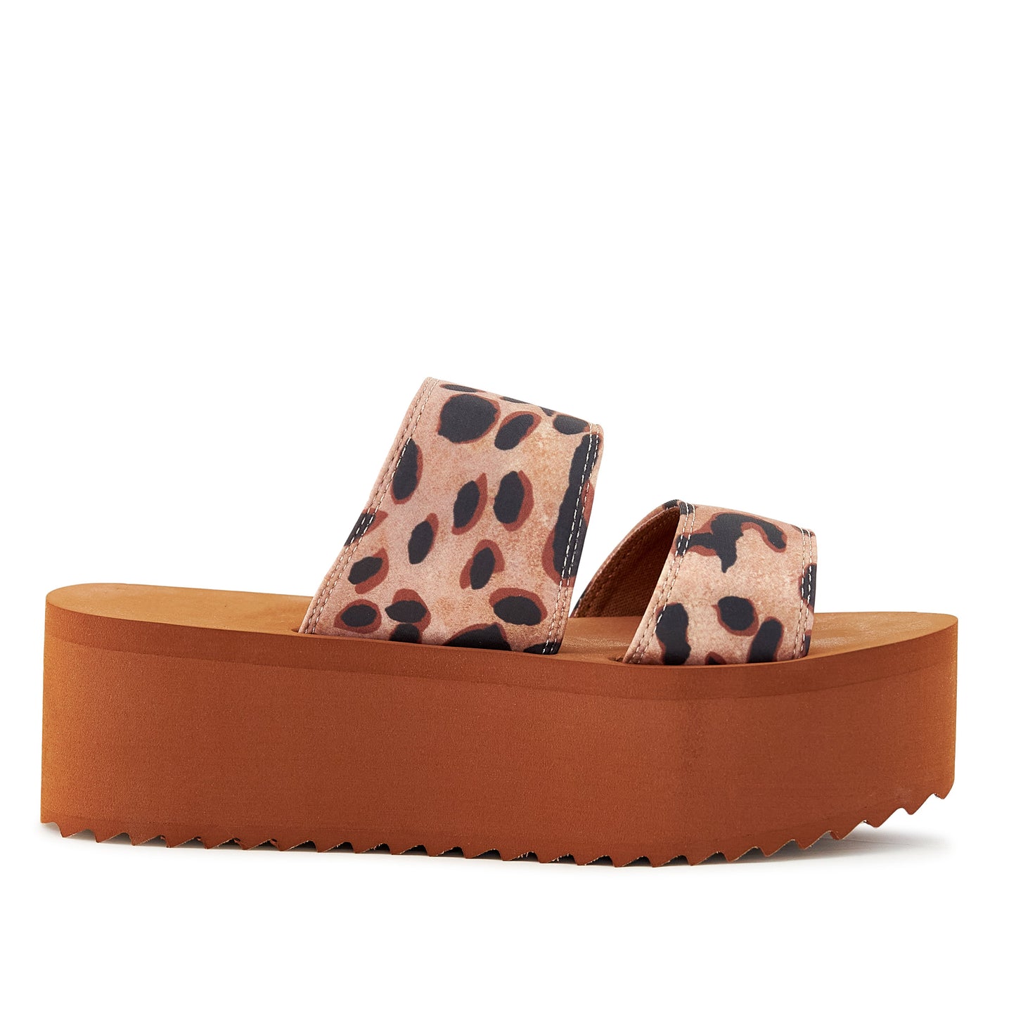 Women's Platform Sandal 2 Band Leopard