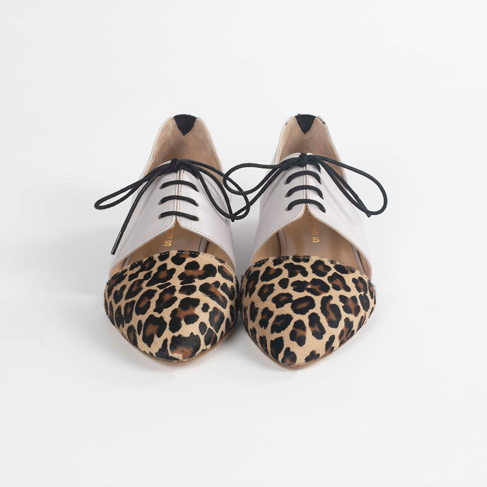 Calf Hair Leather Flat Shoes- Indigenous by Lordess