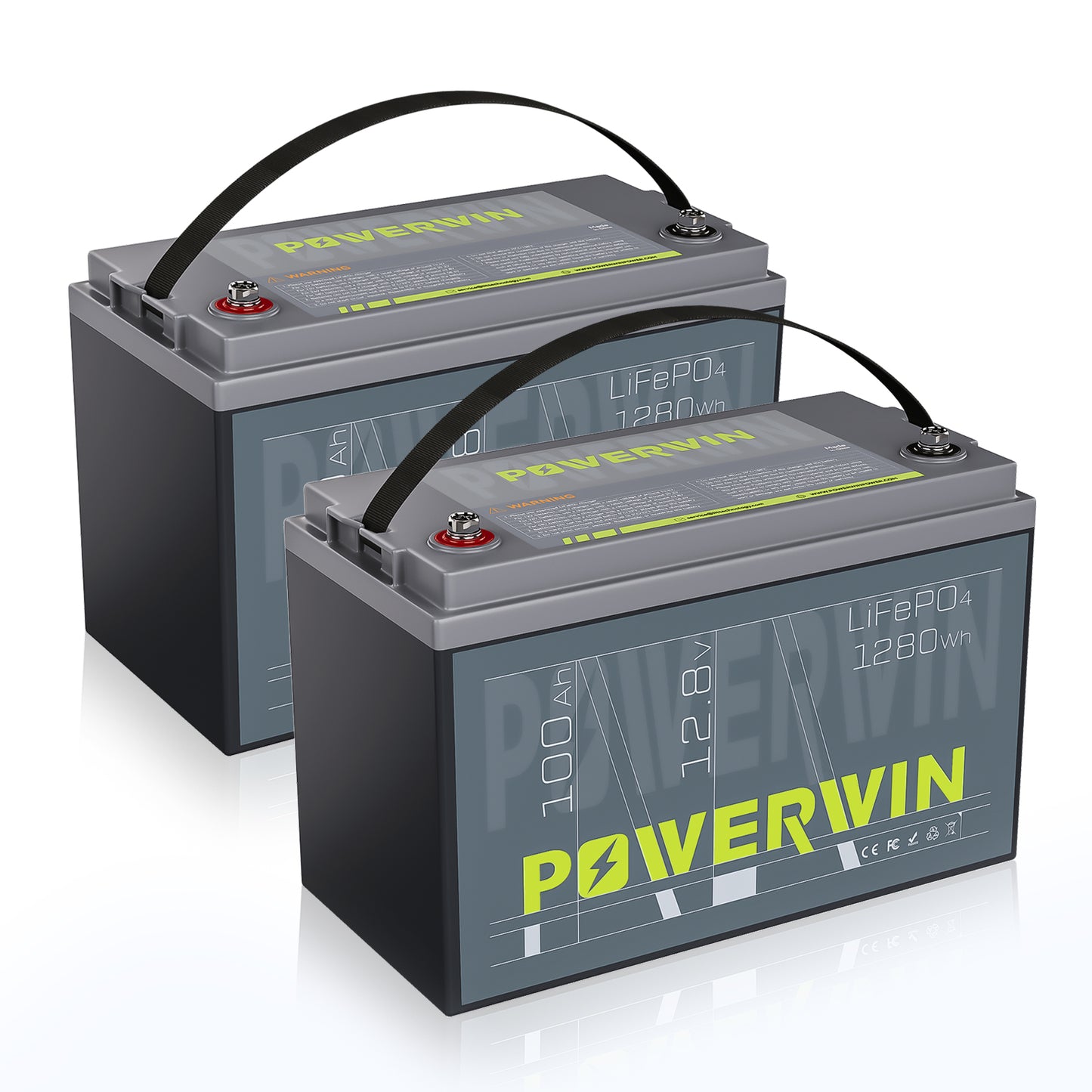 US POWERWIN BT100×2 LiFePO4 2 pack Batterries 2560Wh High Performance