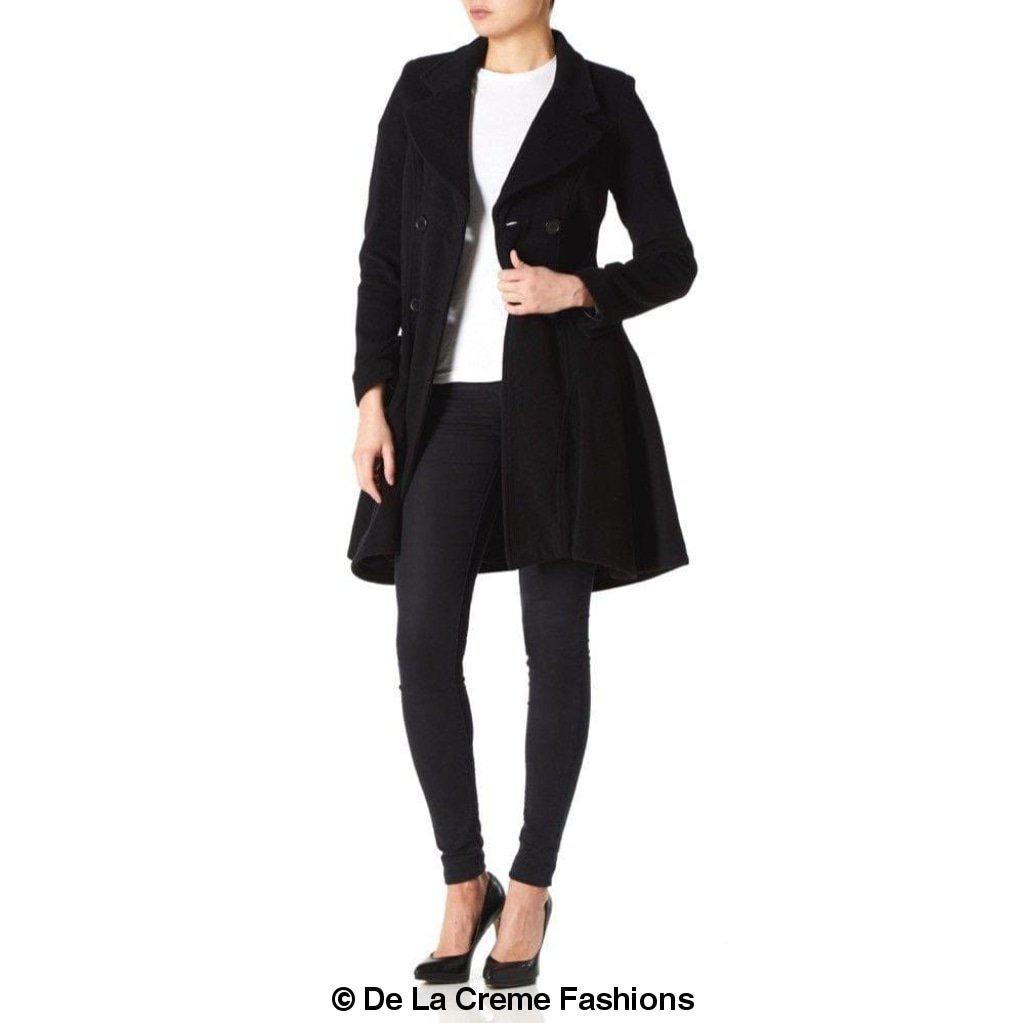 Wool Blend Double Breasted Skater Coat (1102)