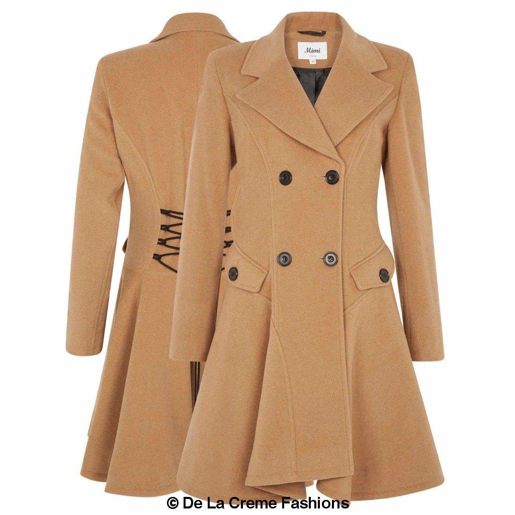 Wool Blend Double Breasted Skater Coat (1102)