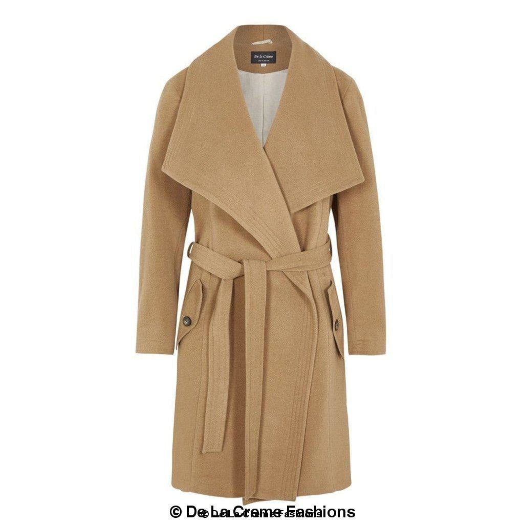 Wool Blend Large Lapel Duster Coat