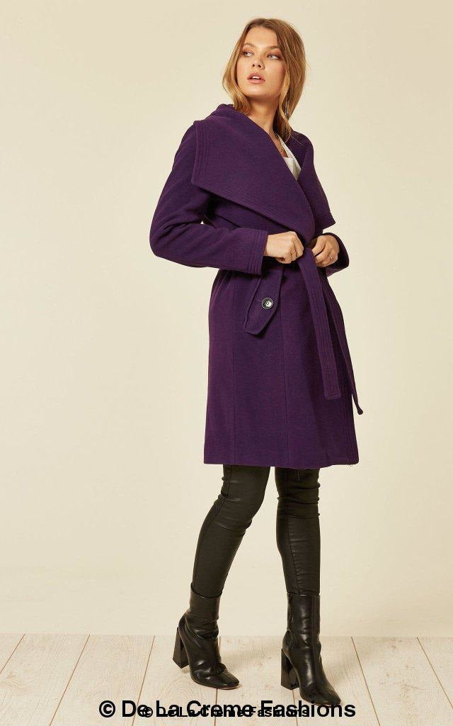 Wool Blend Large Lapel Duster Coat