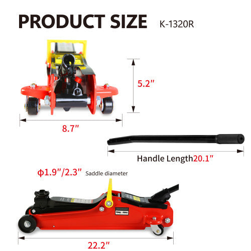 2 Ton Low Profile Floor Jack With Floor Jack Lift Range Of 3.3