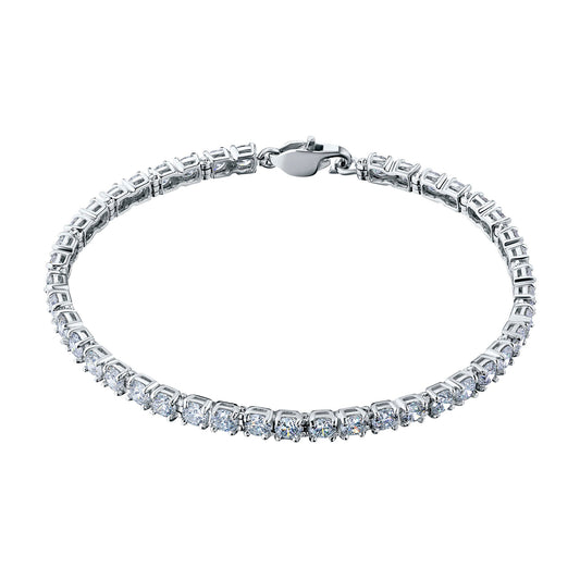 14K White Gold Bracelet with 38 Round-Cut Lab-Created Diamonds 5.27