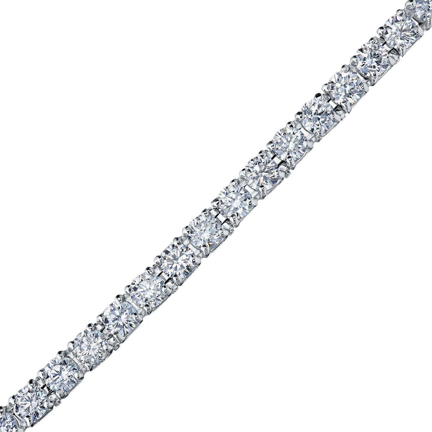 14K White Gold Bracelet with 38 Round-Cut Lab-Created Diamonds 5.27