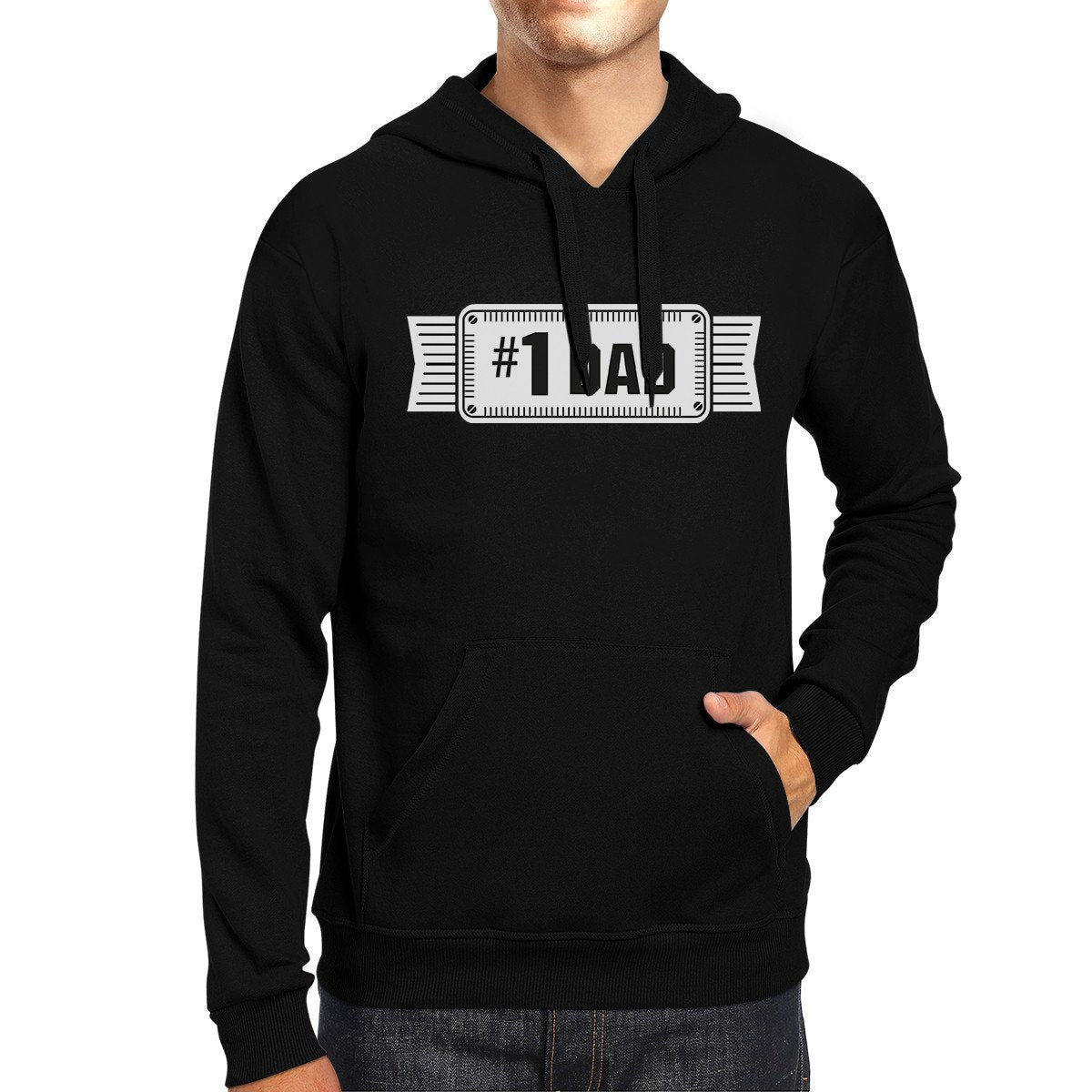 #1 Dad Unisex Black Hoodie For Men Perfect Dad's