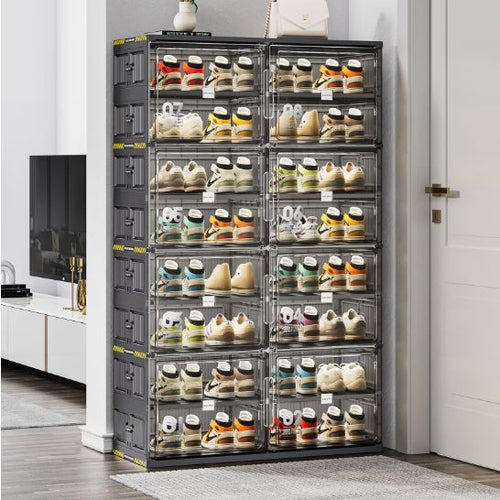 6 Layers Of 24 Pairs Of Hard Plastic Shoe Storage Cabinet, Large