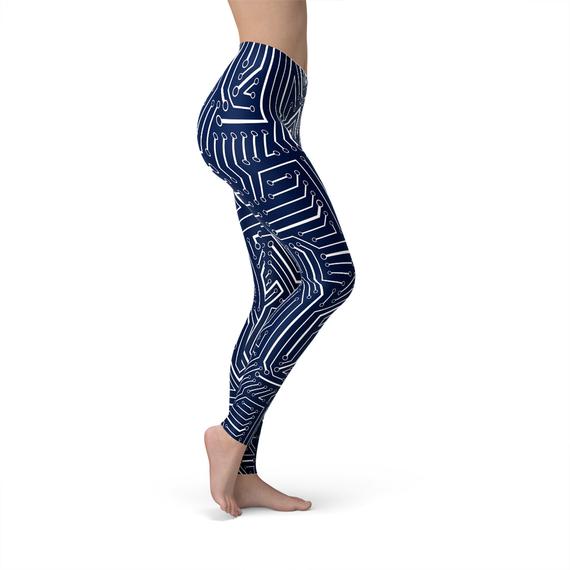 Womens Navy Blue Circuit Leggings