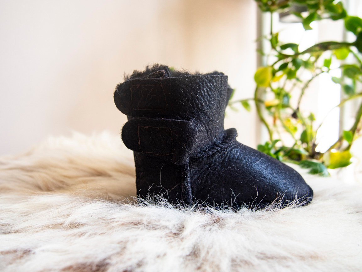 Baby Black Sheepskin Boots.