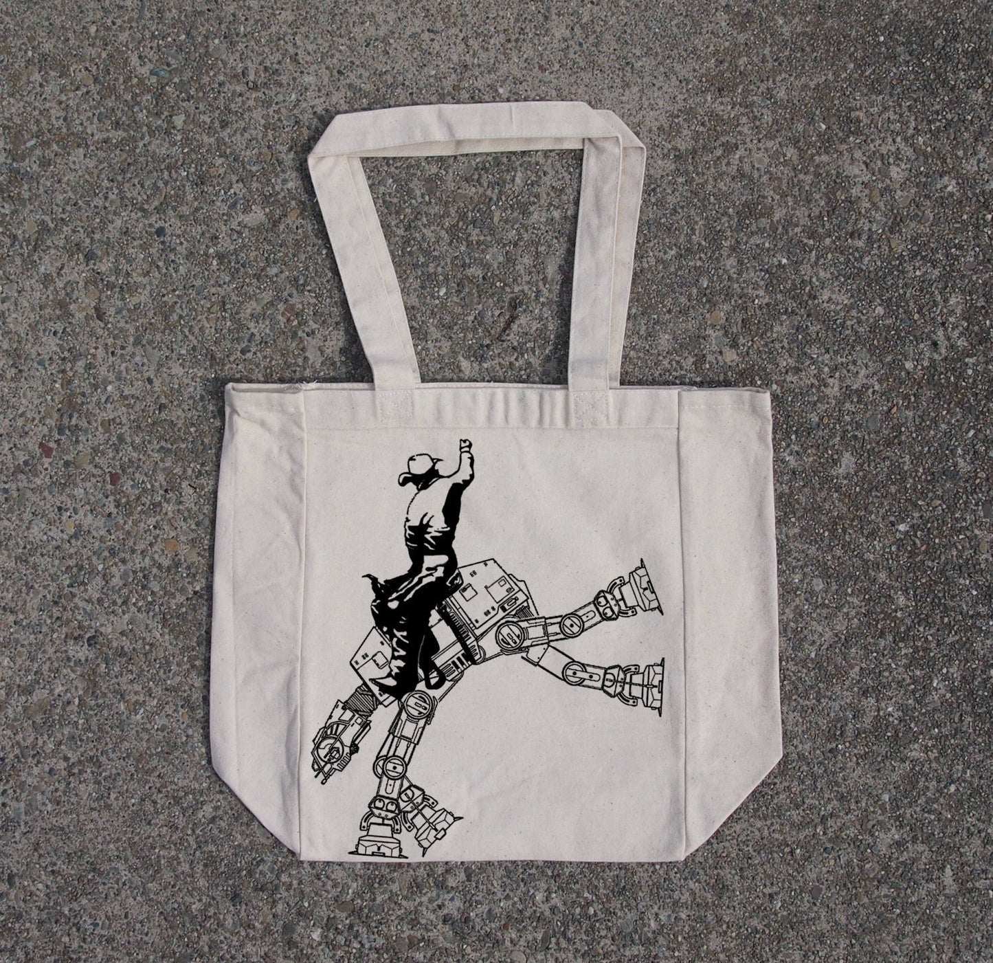 Star Wars AT AT rodeo- cotton canvas natural tote bag