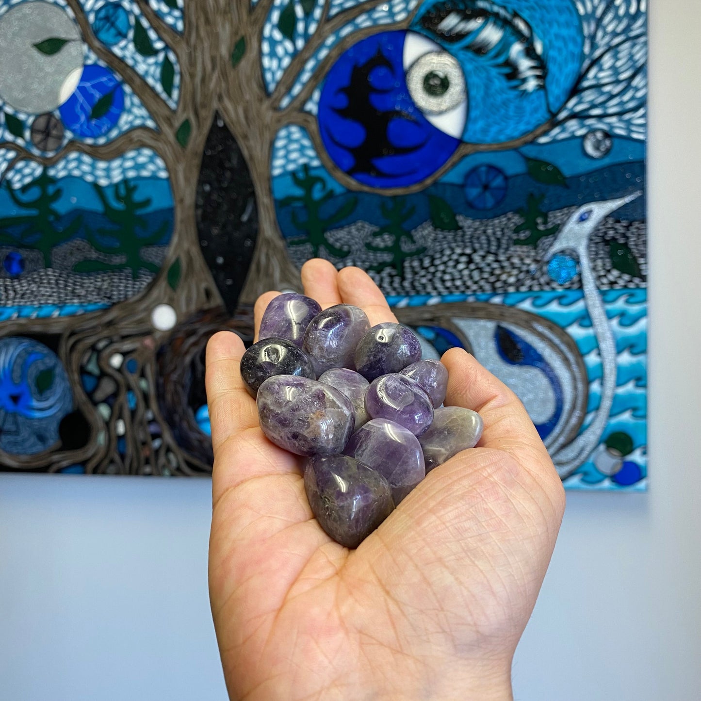 Banded Amethyst Tumbled Stones