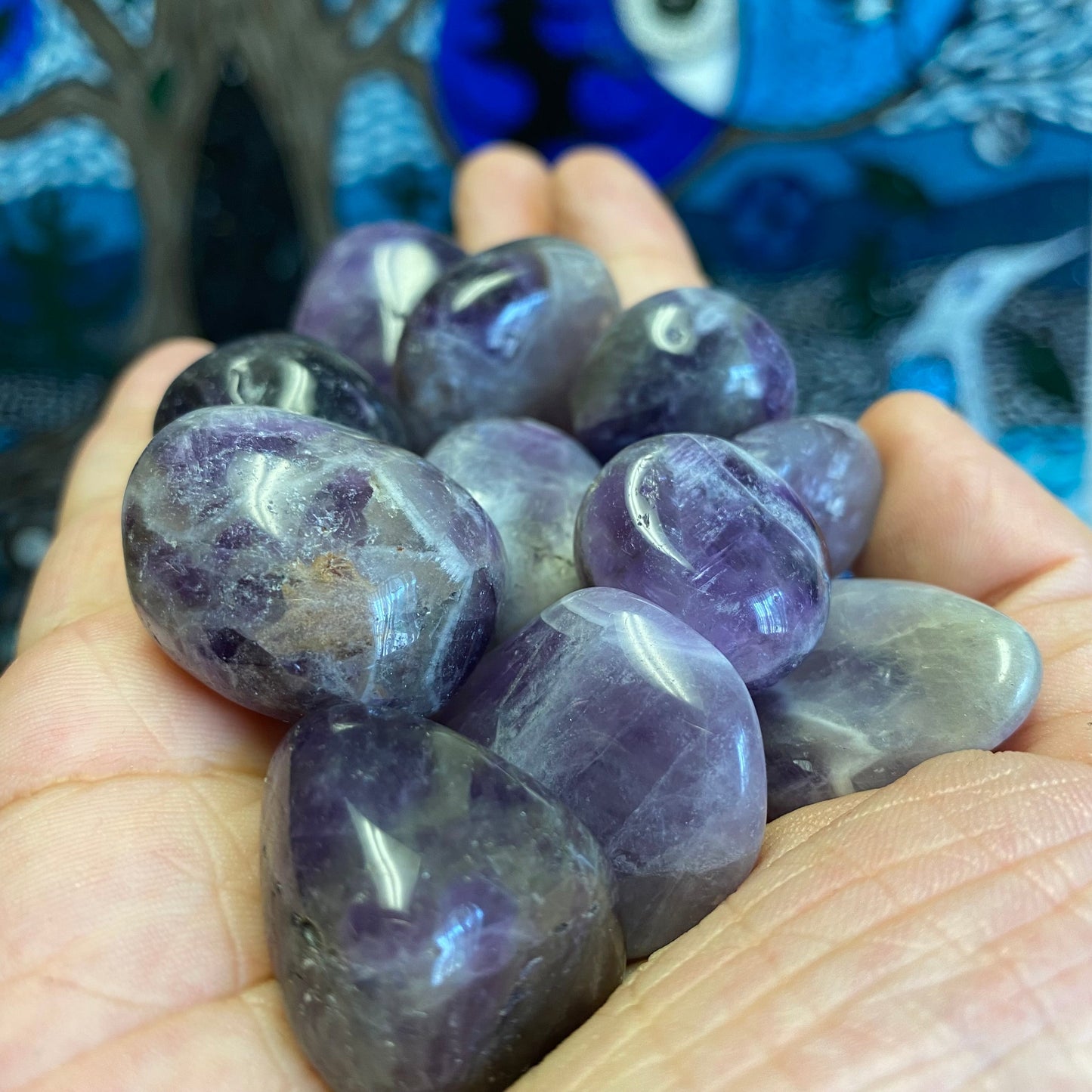 Banded Amethyst Tumbled Stones