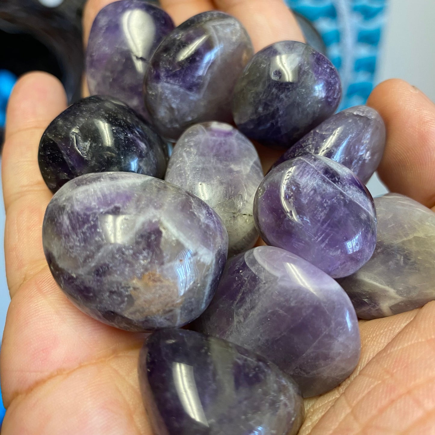 Banded Amethyst Tumbled Stones