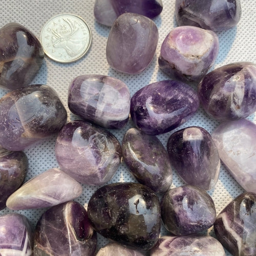 Banded Amethyst Tumbled Stones