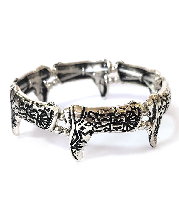 WESTERN THEME STRETCH BRACELET - COWBOY BOOTS