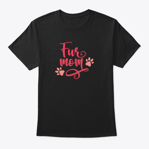 "Fur Mom" With Paw Prints Cute Design For Animal Fur Lover T-Shirts