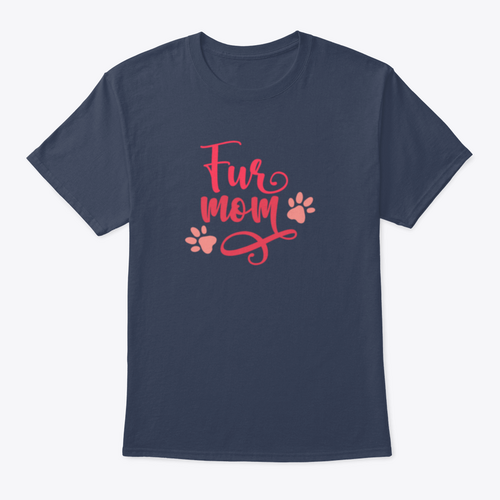 "Fur Mom" With Paw Prints Cute Design For Animal Fur Lover T-Shirts