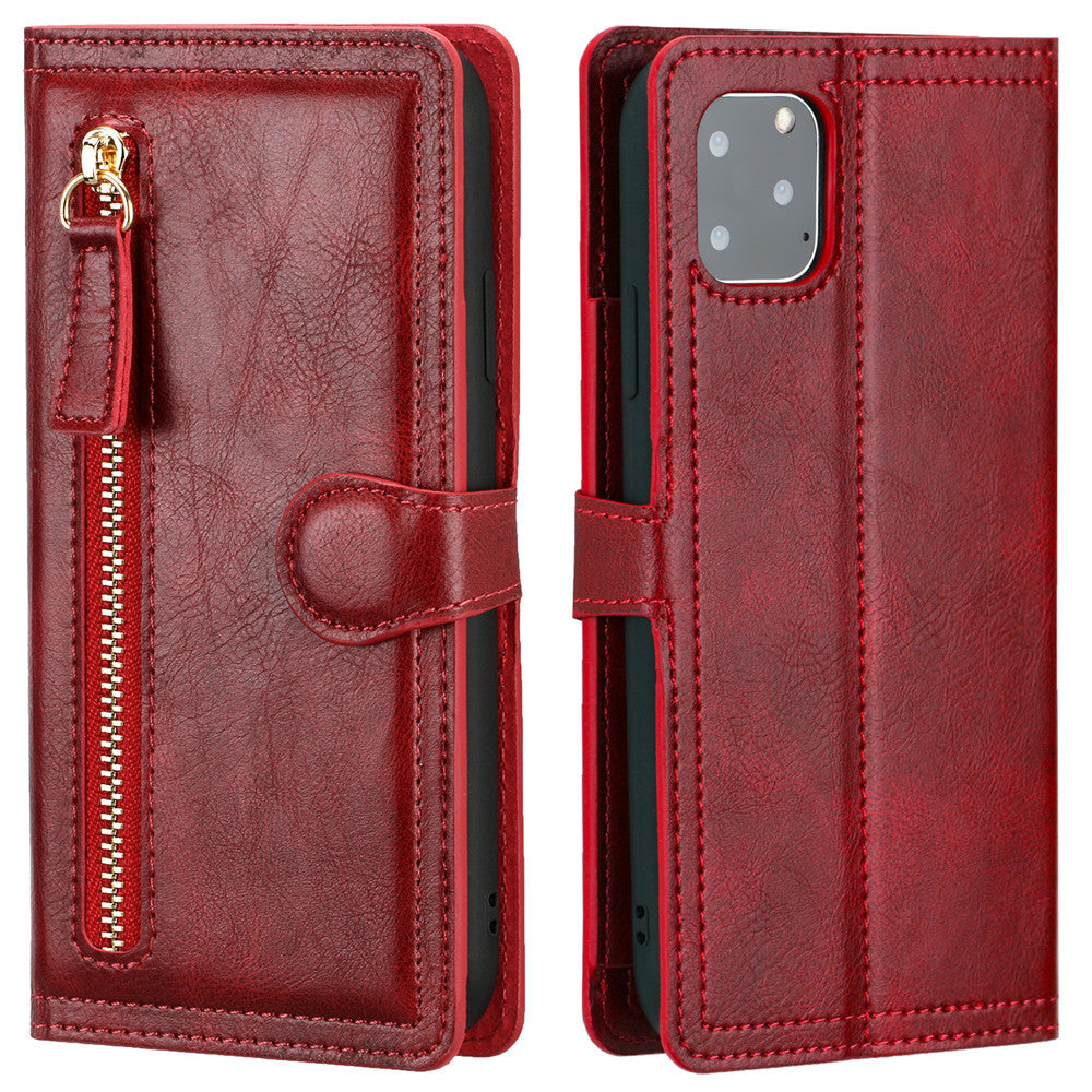 Zipper Wallet Flip Case For iPhone With Wireless Charging Support