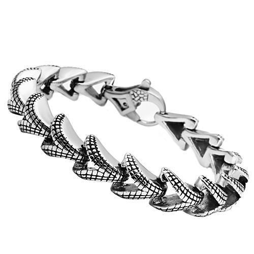 TK571 - High polished (no plating) Stainless Steel Bracelet with No